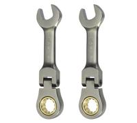 sourcing map 2pcs Flex Head Ratchet Wrench Spanner 7/16" SAE Ratcheting Combination Wrench 72-Teeth Chrome Vanadium Steel Ratchet Gear Spanner with 12 Point Box End for Auto Repairs