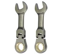 sourcing map 2pcs Flex Head Ratchet Wrench Spanner 9/16" SAE Ratcheting Combination Wrench 72-Teeth Chrome Vanadium Steel Ratchet Gear Spanner with 12 Point Box End for Auto Repairs
