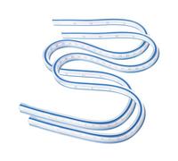 sourcing map 2pcs Flexible Curve Ruler 600mm (24") Metric and Inch Double Side Bendable Curve Plastic Graduated Rulers for Engineering Drawing Design Graphics Garment, Blue White