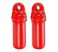 sourcing map 2Pcs Floating Keychain, Float Key Ring Holder with Waterproof Container, Float Key Pendant for Boating, Fishing, Water Sports, Red