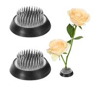 sourcing map 2pcs Flower Frog, Round Stainless Floral Frogs, Flower Arranger Fixed Tool Pin Frog for Flower Arrangement Vase, Fixation and Decoration (Silver, 2inch)