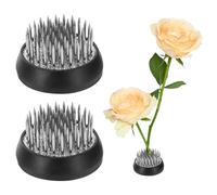 sourcing map 2pcs Flower Frog, Round Stainless Floral Frogs, Flower Arranger Fixed Tool Pin Frog for Flower Arrangement Vase, Fixation and Decoration (Silver, 1.4inch)