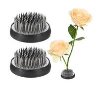 sourcing map 2pcs Flower Frog, Round Stainless Floral Frogs, Flower Arranger Fixed Tool Pin Frog for Flower Arrangement Vase and Decoration (Silver, 2.1inch)