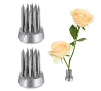 sourcing map 2pcs Flower Frog, Round Stainless Floral Frogs, Flower Arranger Fixed Tool Pin Frog for Flower Arrangement Vase, Fixation and Decoration (Silver, 0.6inch)