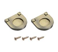 sourcing map 2Pcs Flush Pull Handle, 1.38 Inch Hidden Recessed Furniture Grip Cabinets Door Pull Ring Handles with Screws for Drawers Cupboard Dresser, Bronze