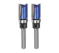 Sourcing Map 2pcs Flush Trim Router Bit, 1/4" Shank, 4/5" Cutting Length, 1/2" Cutting Dia, Top Bearings, Straight, Precise Woodworking Milling Cutter Tool for Edge Trimming