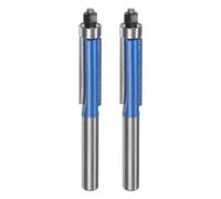 sourcing map 2pcs Flush Trim Router Bit 1/4" Shank 5/16" Dia 1" Cutting Depth Top Bearing Flush Straight Cut Trimming Router Bits Carbide for Particle Board Plywood MDF Woodwork, Blue
