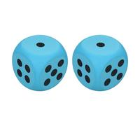 sourcing map 2Pcs Foam Dice, 3.8cm/1.5inch Eva 6-Sided Dice Stress Ball Squeezable Blocks for Board Games Relieve Stress Anxiety (Blue)
