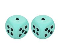 sourcing map 2Pcs Foam Dice, 3.8cm/1.5inch Eva 6-Sided Dice Stress Ball Squeezable Blocks for Board Games Relieve Stress Anxiety (Green)