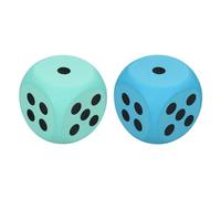 sourcing map 2Pcs Foam Dice, 3.8cm/1.5inch Eva 6-Sided Dice Stress Ball Squeezable Blocks for Board Games Relieve Stress Anxiety (Blue, Green)
