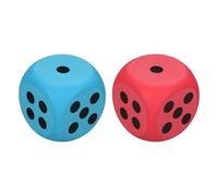 sourcing map 2Pcs Foam Dice, 6cm/2.36inch Eva 6-Sided Dice Stress Ball Squeezable Blocks for Board Games Relieve Stress Anxiety (Red, Blue)