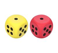 sourcing map 2Pcs Foam Dice, 6cm/2.36inch Eva 6-Sided Dice Stress Ball Squeezable Blocks for Board Games Relieve Stress Anxiety (Red, Yellow)