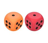 sourcing map 2Pcs Foam Dice, 6cm/2.36inch Eva 6-Sided Dice Stress Ball Squeezable Blocks for Board Games Relieve Stress Anxiety (Red, Orange)