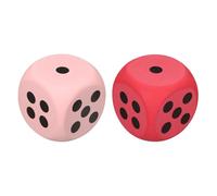 sourcing map 2Pcs Foam Dice, 8cm/3.15inch Eva 6-Sided Dice Stress Ball Squeezable Blocks for Board Games Relieve Stress Anxiety (Pink, Blue)