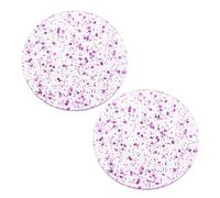 sourcing map 2pcs Foil Acrylic Cup Coasters, Round Acrylic Drink Coaster Decorative Plates for Tabletop Protection Bar Home Decor Purple