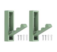 sourcing map 2Pcs Foldable Wall Hooks, Aluminum Alloy Heavy Duty Wall Mounted Folding Coat Hooks with Mounting Accessories Space-Saving for Hanging Coat Towels Hat Bags, Rectangle, Matte Green