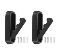 sourcing map 2Pcs Foldable Wall Hooks, Aluminum Alloy Heavy Duty Wall Mounted Folding Coat Hooks with Mounting Accessories Space-Saving for Hanging Coat Towels Hat Bags, Oval, Matte Black