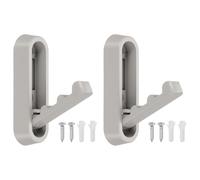 sourcing map 2Pcs Foldable Wall Hooks, Aluminum Alloy Heavy Duty Wall Mounted Folding Coat Hooks with Mounting Accessories Space-Saving for Hanging Coat Towels Hat Bags, Oval, Gray