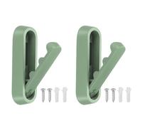 sourcing map 2Pcs Foldable Wall Hooks, Aluminum Alloy Heavy Duty Wall Mounted Folding Coat Hooks with Mounting Accessories Space-Saving for Hanging Coat Towels Hat Bags, Oval, Matte Green