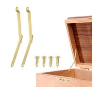 sourcing map 2Pcs Folding Lid Support Hinges, 180 Degree Rotatable Hinges, Brass Lid Stay Hinge for Cabinet Wardrobe Wooden Jewelry Box Cupboard Storage Shelve, 4.3" x 0.4"