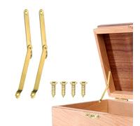 sourcing map 2Pcs Folding Lid Support Hinges, 180 Degree Rotatable Hinges, Brass Lid Stay Hinge for Cabinet Wardrobe Wooden Jewelry Box Cupboard Storage Shelve, 4" x 0.4"