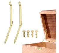sourcing map 2Pcs Folding Lid Support Hinges, 180 Degree Rotatable Hinges, Iron Lid Stay Hinge for Cabinet Wardrobe Wooden Jewelry Box Cupboard Storage Shelve, 4.3" x 0.4"