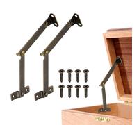 sourcing map 2Pcs Folding Lid Support Hinges, 3.5" 180 Degree Rotatable Hinges, Iron Lid Stay Hinge for for Cabinet Wardrobe Wooden Jewelry Box Cupboard Storage Shelve, Bronze Tone