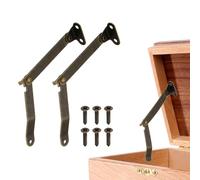 sourcing map 2Pcs Folding Lid Support Hinges, 3.5" 180 Degree Rotatable Hinges, Iron Lid Stay Hinge for for Cabinets Wardrobe Wooden Jewelry Box Cupboard Storage Shelve, Bronze Tone