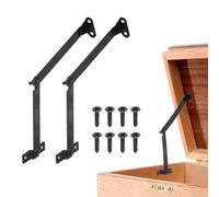 sourcing map 2Pcs Folding Lid Support Hinges, 4.3" 180 Degree Rotatable Hinges, Iron Lid Stay Hinge for for Cabinet Wardrobe Wooden Jewelry Box Cupboard Storage Shelve, Black