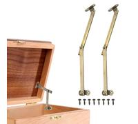 sourcing map 2Pcs Folding Lid Support Hinges, 4.9" Right Side Lift Up Stay Hinge Brass Rotatable Hinges for Cabinet Wardrobe Wooden Jewelry Box Cupboard Storage Shelve, Bronze Tone