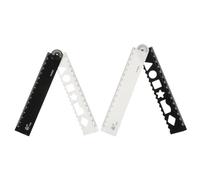 sourcing map 2pcs Folding Ruler 30cm Metric Polystyrene Foldable Angle Protractor Measure Measurement Measuring Tools Construction Ruler Straight Ruler for Artists Designers, Black White