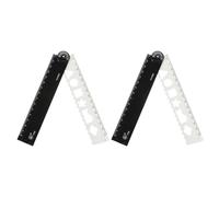 sourcing map 2pcs Folding Ruler 30cm Metric Polystyrene Foldable Angle Protractor Measure Measurement Measuring Tool, Construction Ruler Straight Ruler for Artists Designers, Black White
