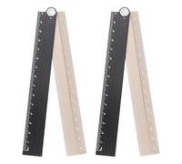 sourcing map 2pcs Folding Straight Ruler 30cm Metric Aluminum Alloy Protractor Foldable Angle Ruler Geometric Measuring Tool with Angle Line for Architects Artists Office, Black Gold Tone