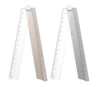 sourcing map 2pcs Folding Straight Ruler 30cm Metric Aluminum Alloy Protractor Foldable Angle Ruler Geometric Measuring Tool for Architects Artists Office, Gold/Gray