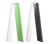 sourcing map 2pcs Folding Straight Ruler 30cm Metric Aluminum Alloy Protractor Foldable Angle Ruler Geometric Measuring Tool for Architects Artists Office, Green/Black