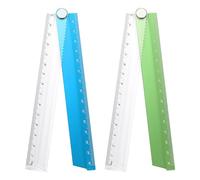 sourcing map 2pcs Folding Straight Ruler 30cm Metric Aluminum Alloy Protractor Foldable Angle Ruler Geometric Measuring Tool for Architects Artists Office, Green/Blue