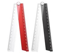 sourcing map 2pcs Folding Straight Ruler 30cm Metric Aluminum Alloy Protractor Foldable Angle Ruler Geometric Measuring Tool for Architects Artists Office, Red/Black