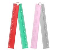 sourcing map 2pcs Folding Straight Ruler 30cm Metric Aluminum Alloy Protractor Foldable Angle Ruler Geometric Measuring Tool with Angle Line for Architects Artists Office, Pink Silver/Red Green
