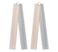 sourcing map 2pcs Folding Straight Ruler 30cm Metric Aluminum Alloy Protractor Foldable Angle Ruler Geometric Measuring Tool with Angle Line for Architects Artists Office, Gold Tone Silver Tone