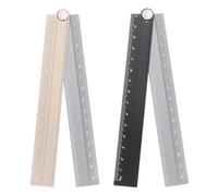 sourcing map 2pcs Folding Straight Ruler 30cm Metric Aluminum Alloy Protractor Foldable Angle Ruler Geometric Measuring Tool with Angle Line for Architects Artists, Black Silver/Gold Silver