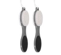 sourcing map 2pcs Foot File Hard Skin Remover, 4 in 1 Pedicure Tools with Pumice Stone, Foot Scrubber, Brush and Sand Paper for Feet Hard Skin Remover, Yellow
