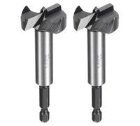 sourcing map 2pcs Forstner Drill Bit 1-3/16"(30mm) Carbon Steel Single Tooth Flat Wing Wood Drilling Forstner Bit Hinge Cutter with 1/4" Hex Shank for Hardwood Softwood Plywood Woodworking