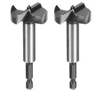 sourcing map 2pcs Forstner Drill Bit 1-3/8"(35mm) Carbon Steel Single Tooth Flat Wing Wood Drilling Forstner Bit Hinge Cutter with 1/4" Hex Shank for Hardwood Softwood Plywood Woodworking