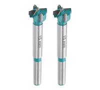 sourcing map 2pcs Forstner Drill Bit 19/32" (15mm) Tungsten Carbide Wood Drill Bit Hole Opener Cutter for Hinge Drilling Woodworking, Green
