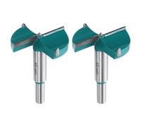 sourcing map 2pcs Forstner Drill Bit 2-5/32" (55mm) Tungsten Carbide Wood Drill Bit Hole Opener Cutter for Hinge Drilling Woodworking, Green