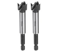 sourcing map 2pcs Forstner Drill Bit 5/8"(15mm) Carbon Steel Single Tooth Flat Wing Wood Drilling Forstner Bit Hinge Cutter with 1/4" Hex Shank for Hardwood Softwood Plywood Woodworking