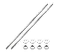 sourcing map 2pcs Fully Threaded Rod, M14 x 300mm 201 Stainless Steel Right Hand Threads Rods with Nuts and Flat Washer Fully Studding Rod Bar for Clamps, Hangers and U-Bolts