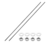 sourcing map 2pcs Fully Threaded Rod, M14 x 350mm 201 Stainless Steel Right Hand Threads Rods with Nuts and Flat Washer Fully Studding Rod Bar for Clamps, Hangers and U-Bolts