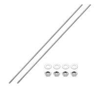sourcing map 2pcs Fully Threaded Rod, M14 x 400mm 201 Stainless Steel Right Hand Threads Rods with Nuts and Flat Washer Fully Studding Rod Bar for Clamps, Hangers and U-Bolts