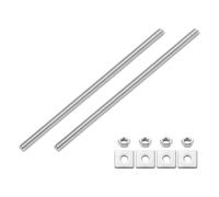 sourcing map 2Pcs Fully Threaded Rod, M8 x 150mm 304 Stainless Steel Fully Threaded Studs with Nuts and Washers for Clamps, Hangers and U-Bolts, Silver